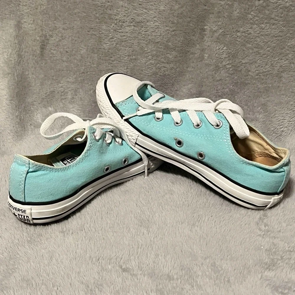 Converse All‎ Star shoes Unisex Youth Size 2 Turquoise Blue Low Top Sneakers